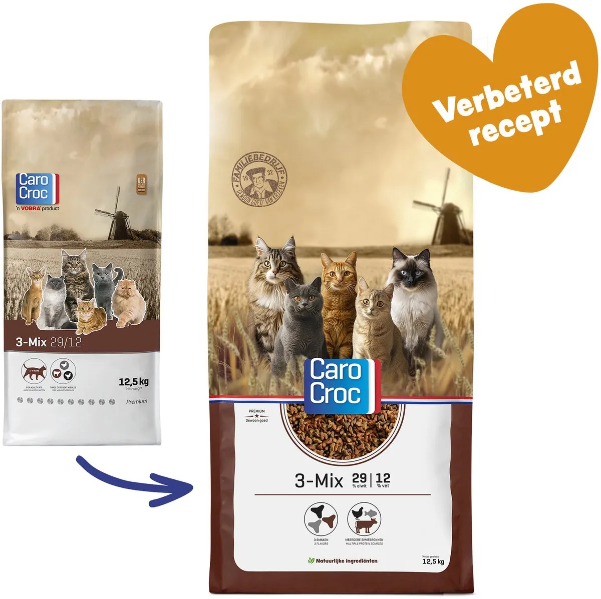 Carocroc 3-Mix Kattenvoer - 12,5 kg
