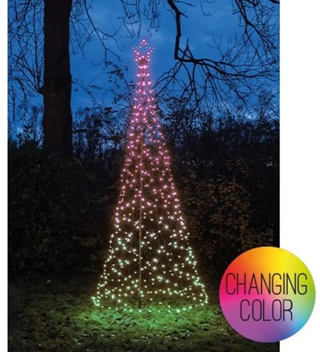 Anna's Collection Vlaggenmast Kerstboom 480 LED - D100xH320cm - afbeelding 2 van 3