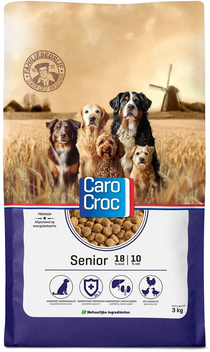 Carocroc Senior 12,5kg Hondenvoer - 18/10