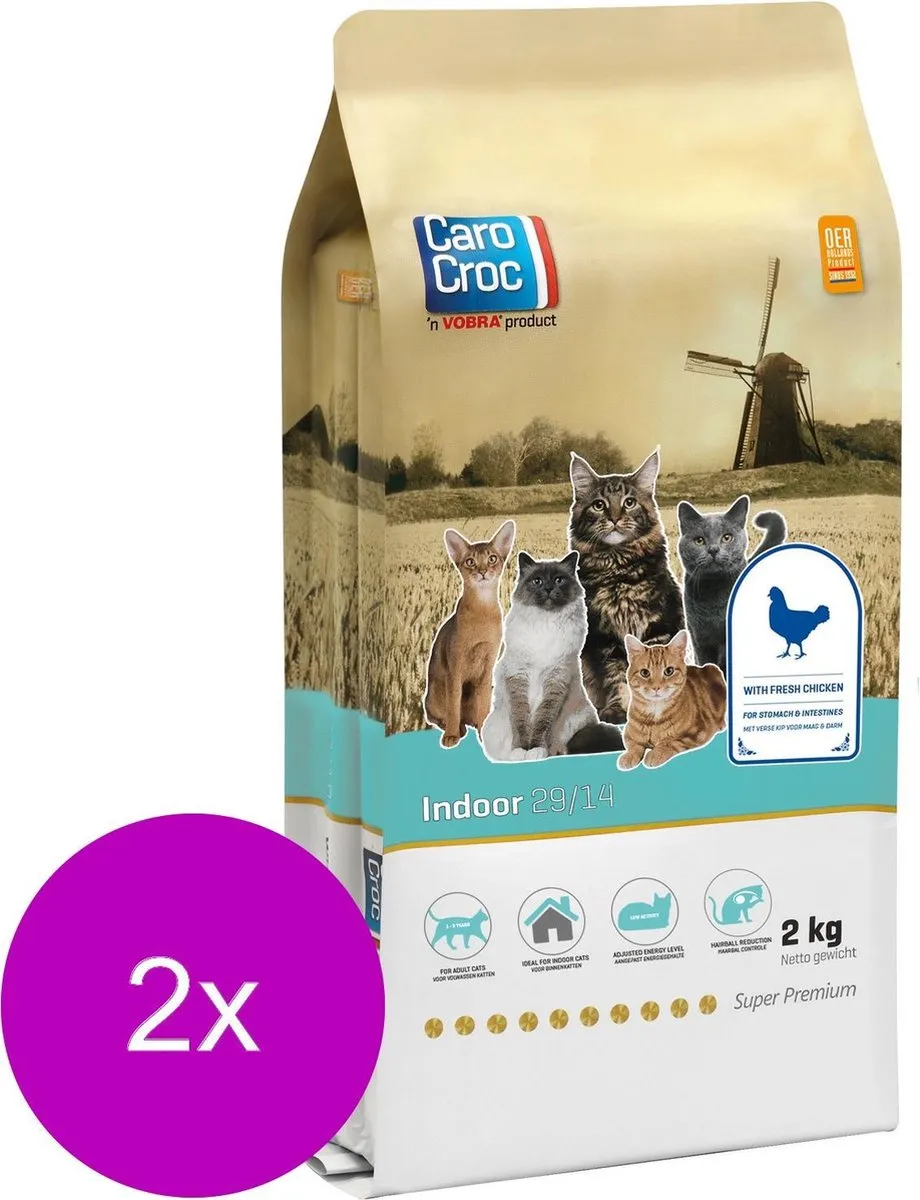 Carocroc Indoor 29/14 Kattenvoer - 2x2kg
