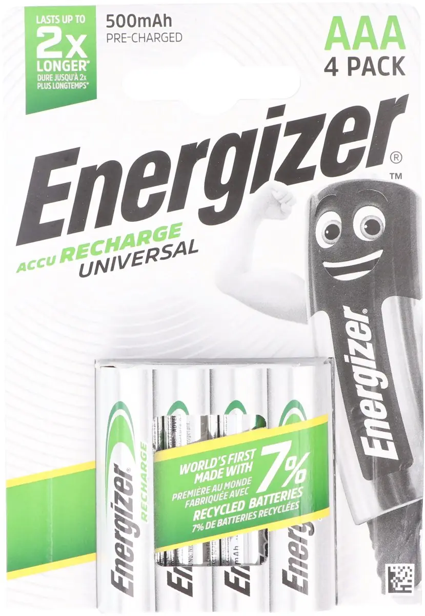 Energizer Universal HR03 AAA Oplaadbare Batterij 4 Stuks - afbeelding 2 van 6