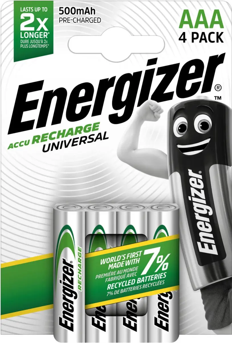 Energizer Universal HR03 AAA Oplaadbare Batterij 4 Stuks