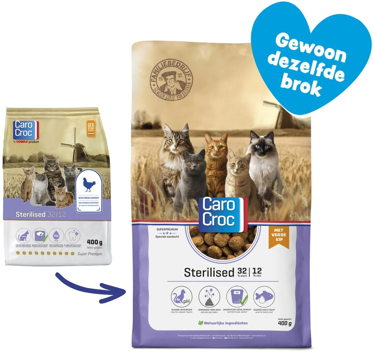 Carocroc Kattenvoer Verse Kip Sterilised 400g