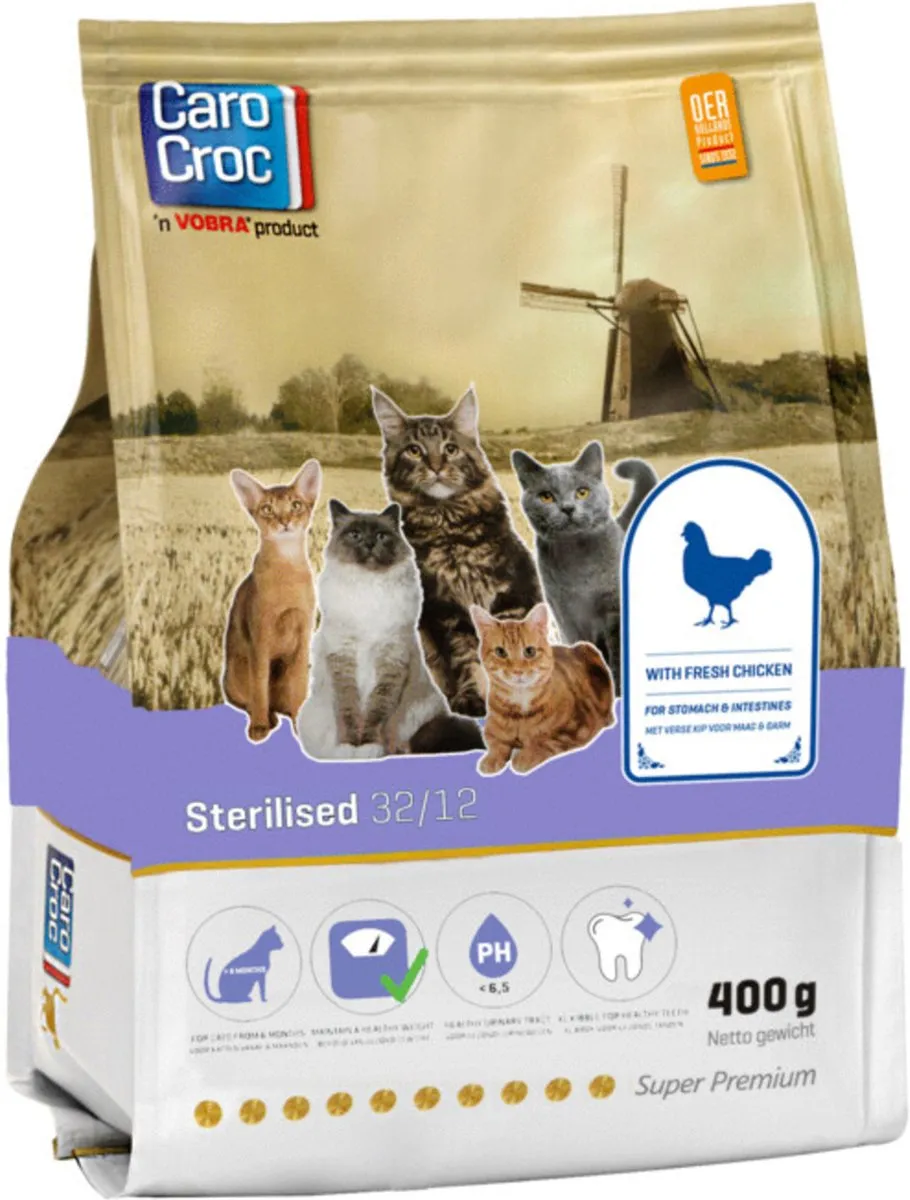 Carocroc Kattenvoer Verse Kip Sterilised 400g
