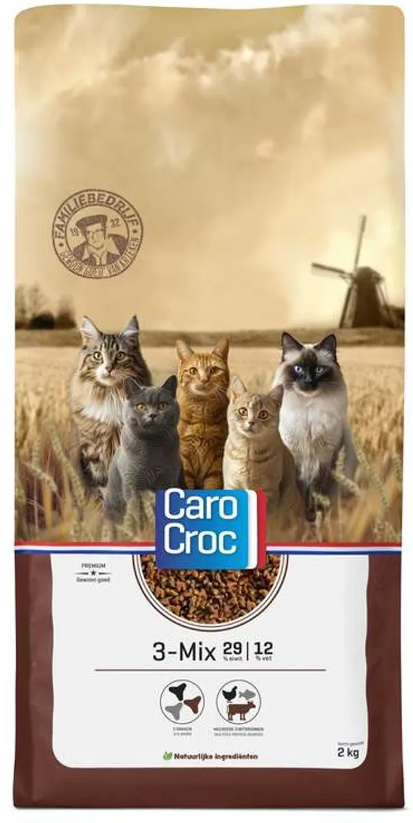 Carocroc 3-Mix 7kg met Catessy Stick 5g