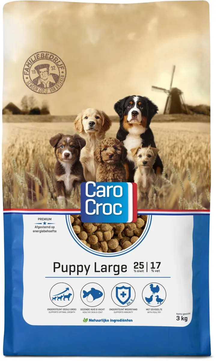 Carocroc Puppy Large Gevogelte & Vlees & Rijst - 3 kg