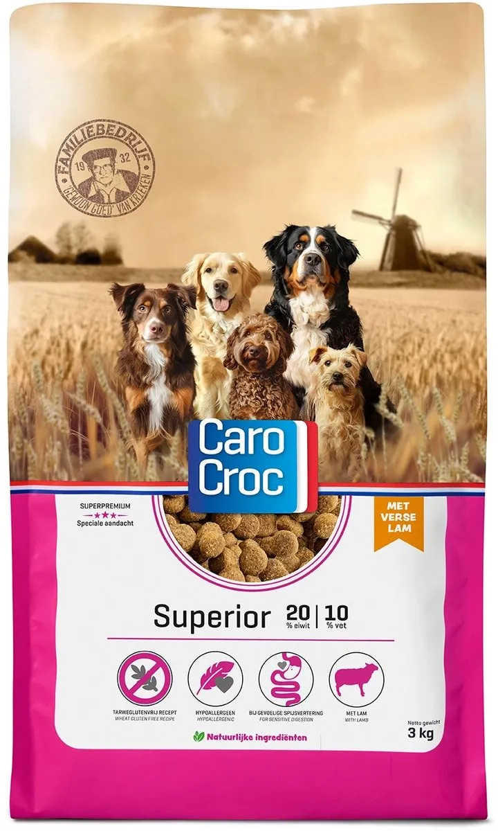 Carocroc Superior Lam Rijst Bieten Hondenvoer 12.5kg