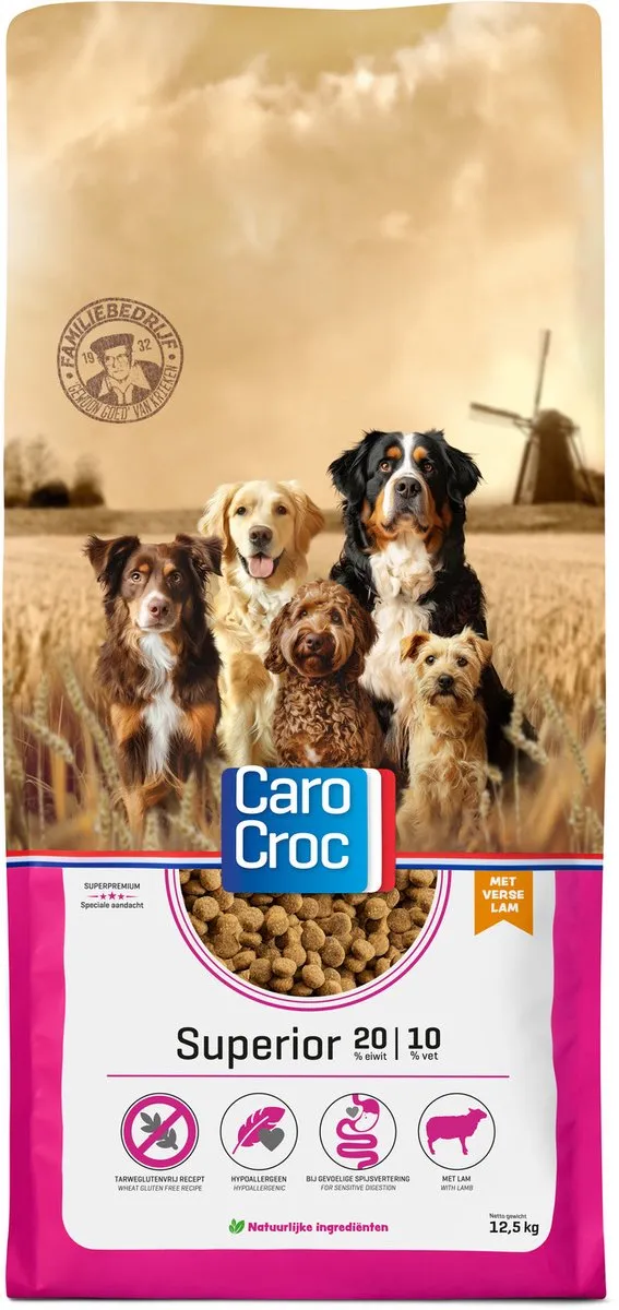 Carocroc Superior Lam Rijst Bieten Hondenvoer 12.5kg
