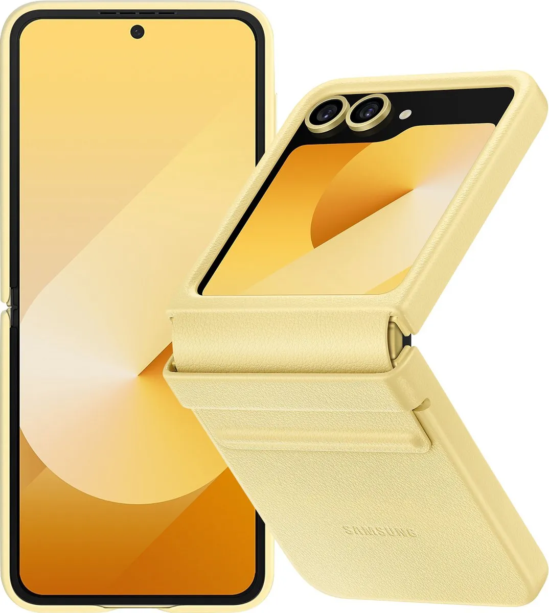 Samsung Galaxy Z Flip6 Vegan Leren Hoesje Geel EF-VF741PYEGWW