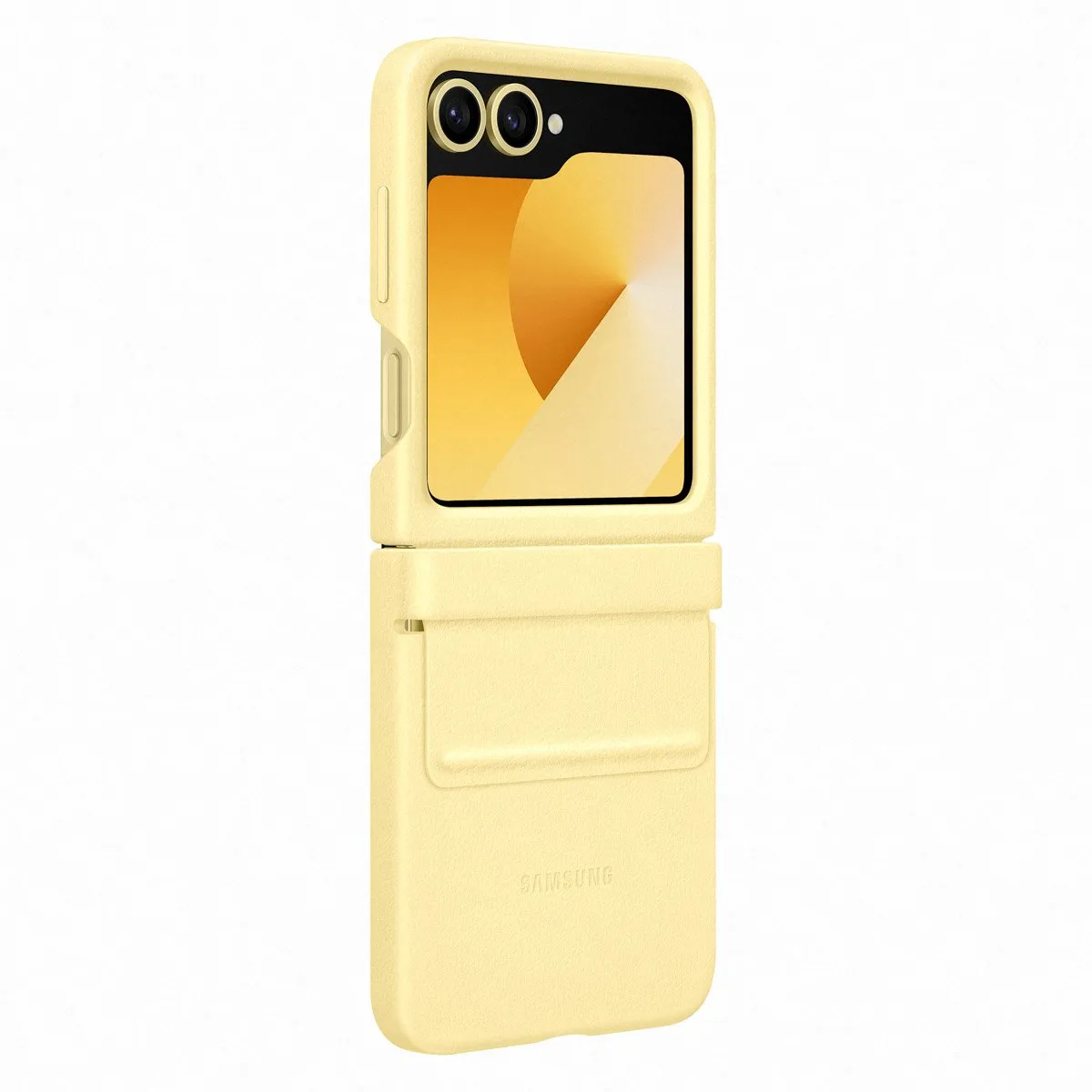 Samsung Galaxy Z Flip6 Vegan Leren Hoesje Geel EF-VF741PYEGWW