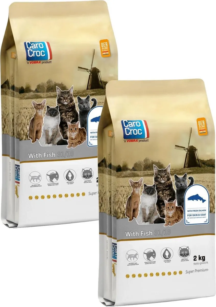 Carocroc With Fish Kattenvoer - 2x2kg