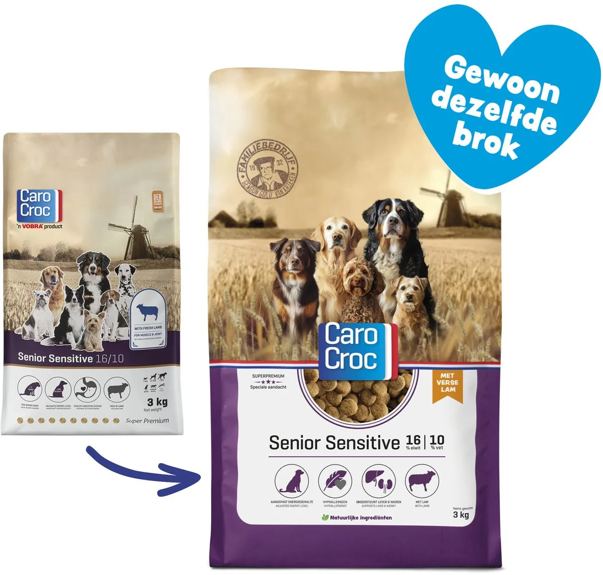Carocroc Senior Gold 16/10 Hondenvoer 3 kg
