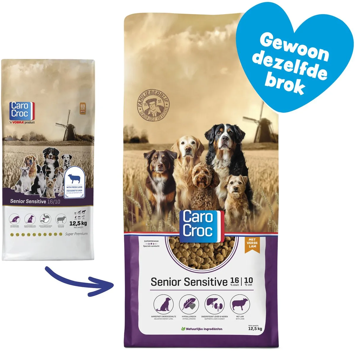 Carocroc Senior Sensitive Lam Rijst & Bieten Hondenvoer 12,5 kg