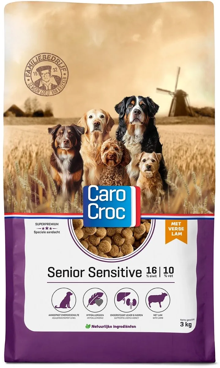 Carocroc Senior Sensitive Lam Rijst & Bieten Hondenvoer 12,5 kg