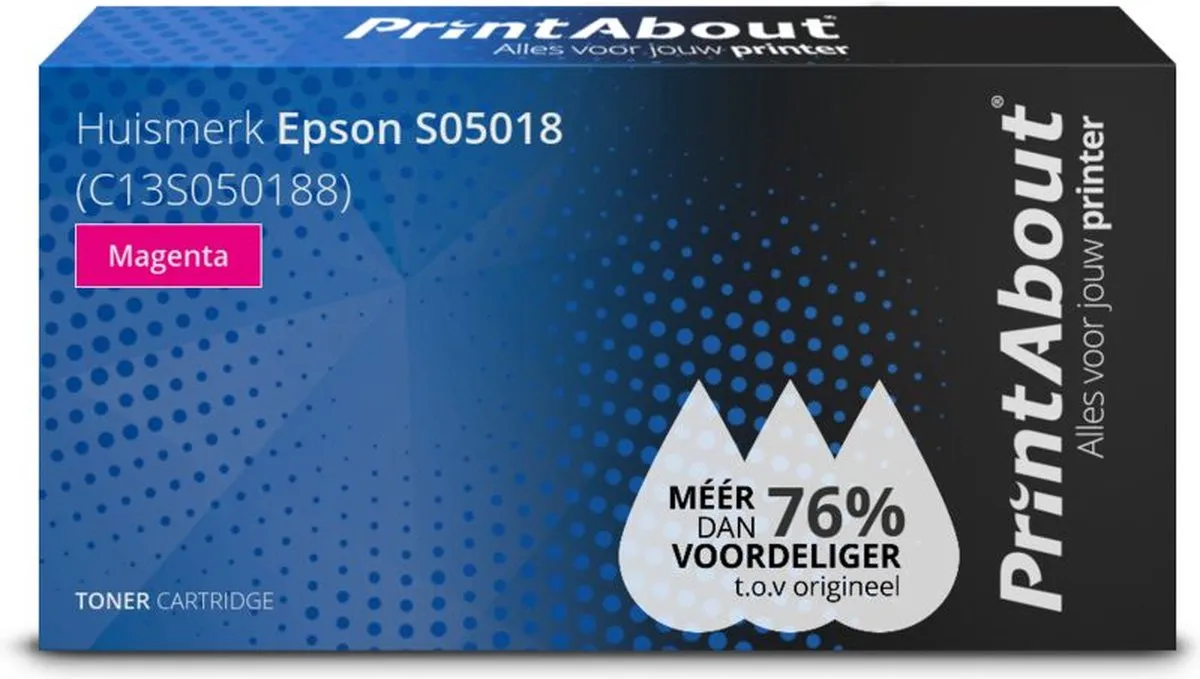 PrintAbout Epson S05018 Toner Magenta C13S050188-PA - 4.000 Pagina's