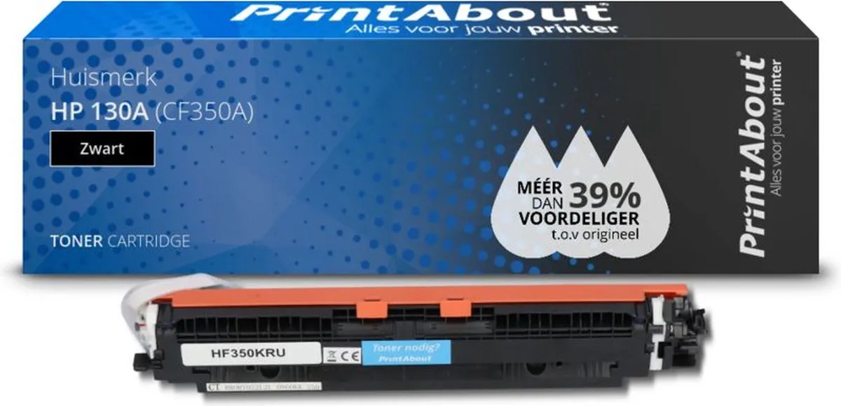PrintAbout Toner CF350A Zwart - 1.200 pagina's - HP 130A