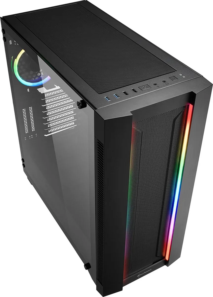 Sharkoon 4044951027156 ATX Semi-tower Behuizing - 7x 2.5" 5x 3.5" - Zwart