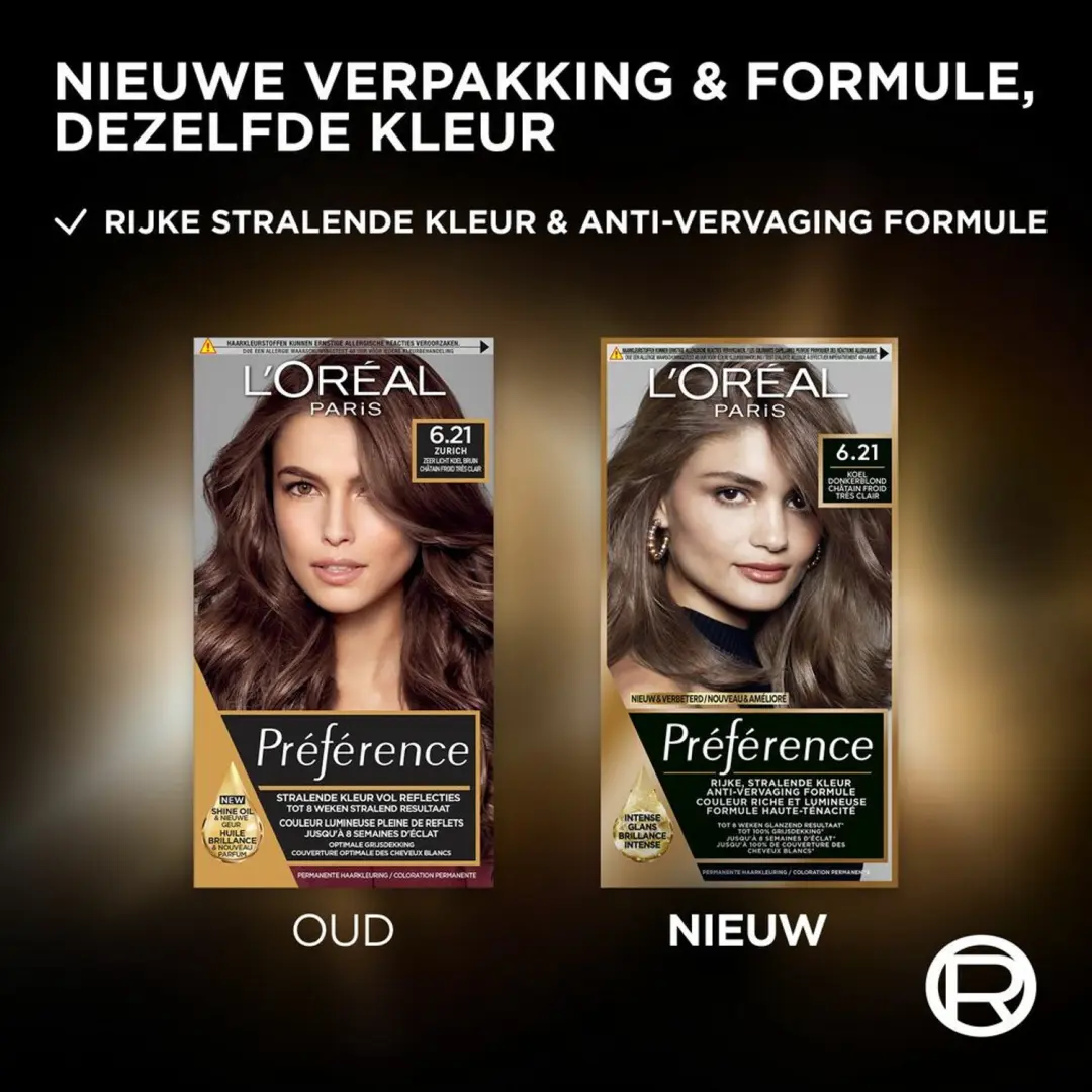 L'Oréal Préférence Permanente Haarkleuring 6.21 - 2 Stuks - afbeelding 2 van 5