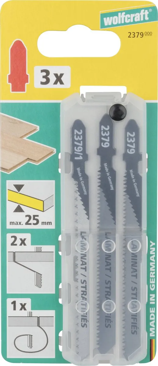 Wolfcraft Decoupeerzaagbladen T-schacht 3 Stuks