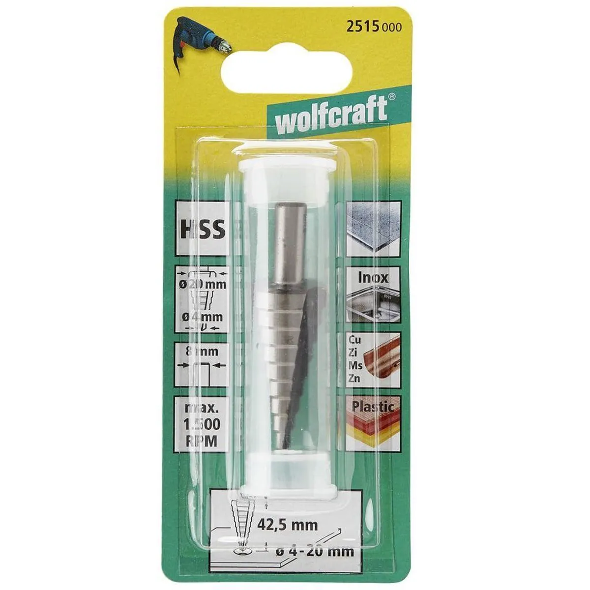 Wolfcraft Stappenboor HSS Ø4-20mm - 2515000
