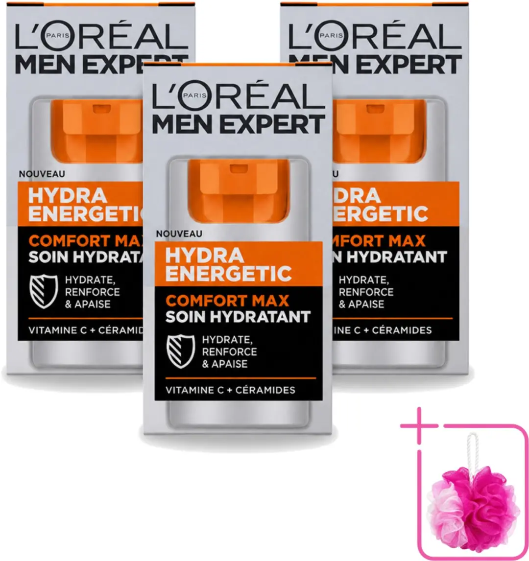 3 x L'Oréal Paris Men Expert Hydra Energetic Comfort Max