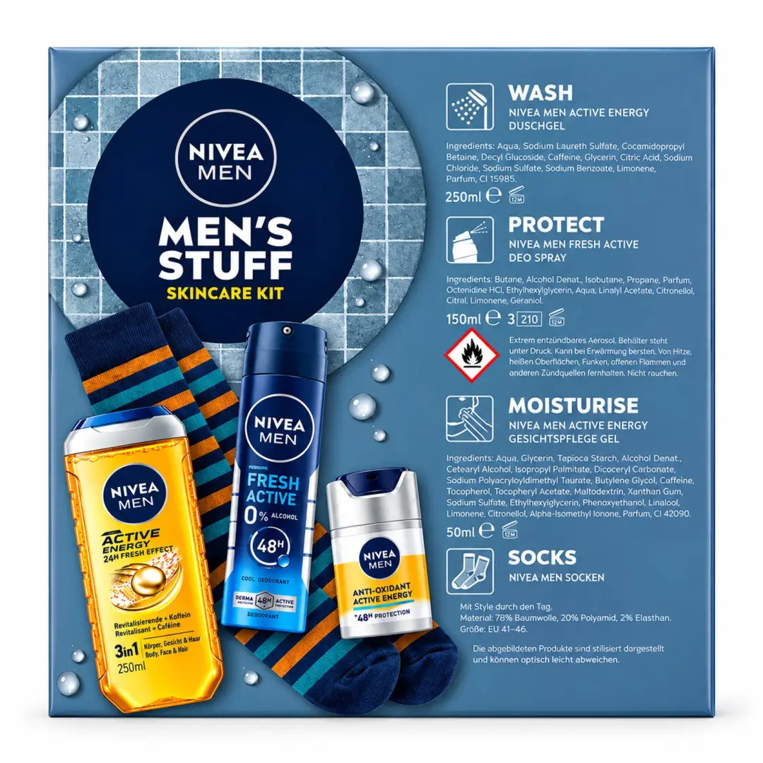 NIVEA Men Men's Stuff Geschenkset - 4-delig - afbeelding 5 van 6