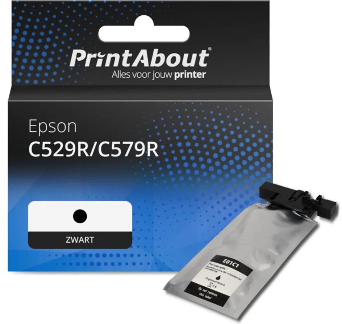 PrintAbout Epson ET01C100PA Inktcartridge Zwart