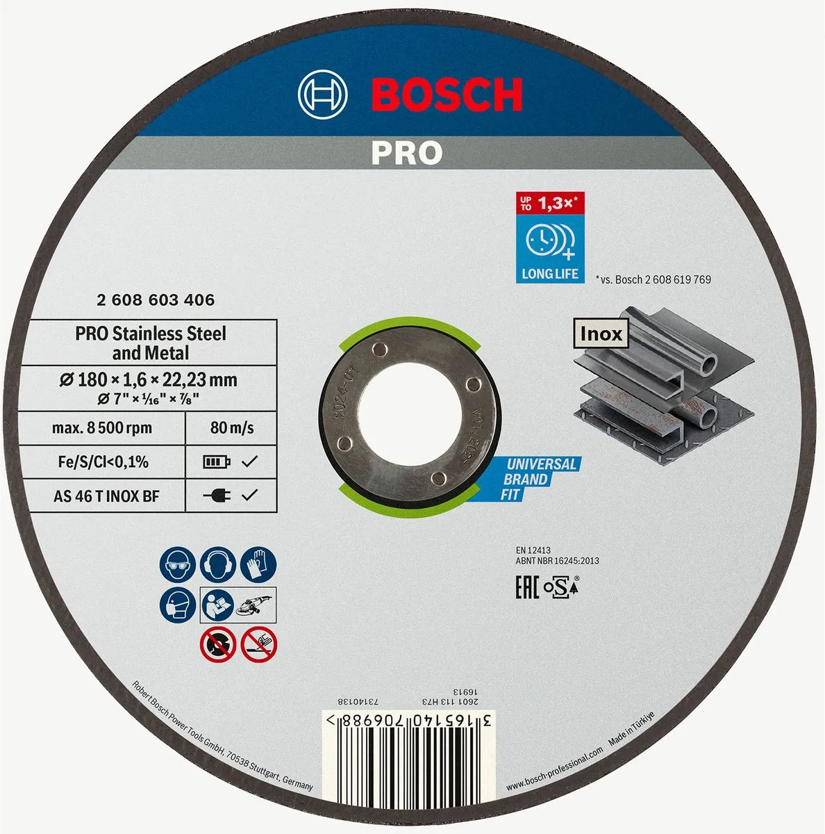 Bosch Professional Doorslijpschijf Expert for Inox Rapido AS 46 T INOX BF 180mm - afbeelding 6 van 6
