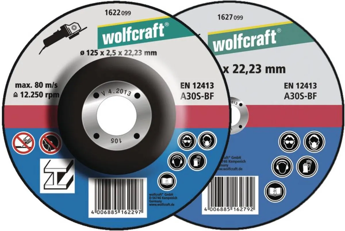 Wolfcraft Doorslijpschijf Metaal 125mm - 5 Stuks