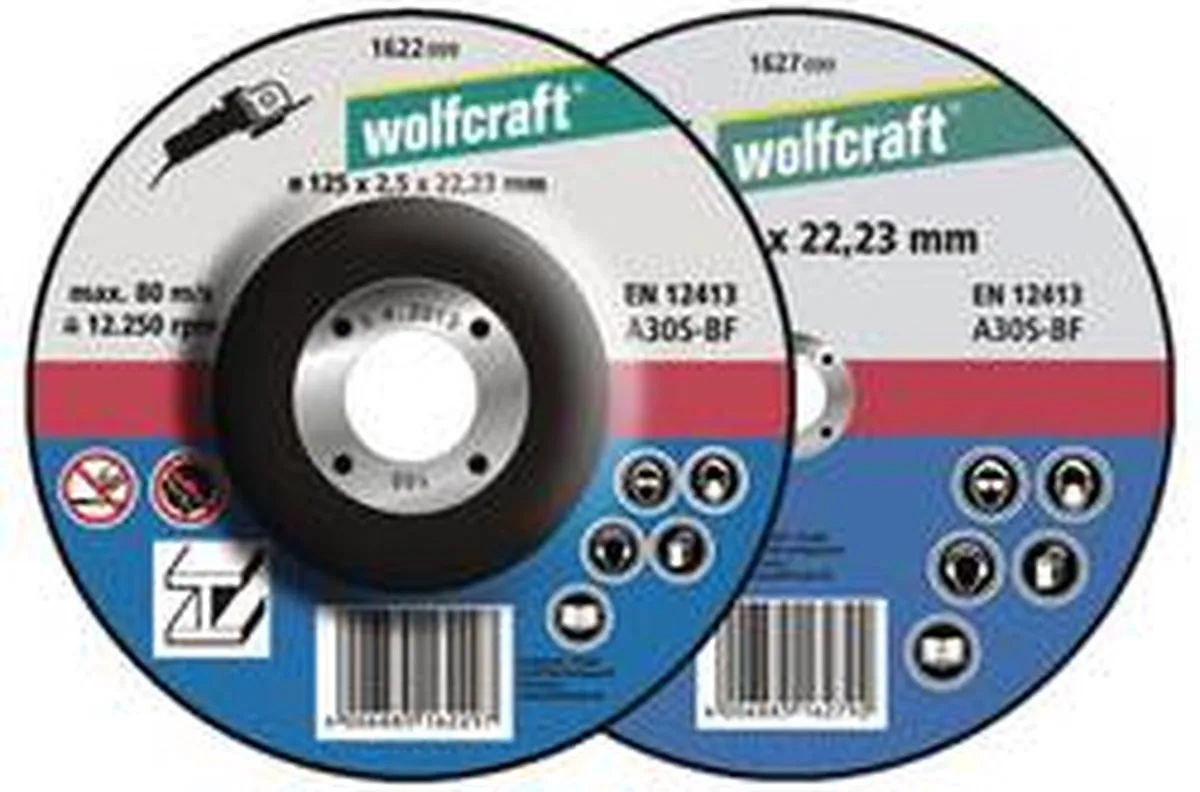 Wolfcraft Doorslijpschijf Metaal 125mm - 5 Stuks