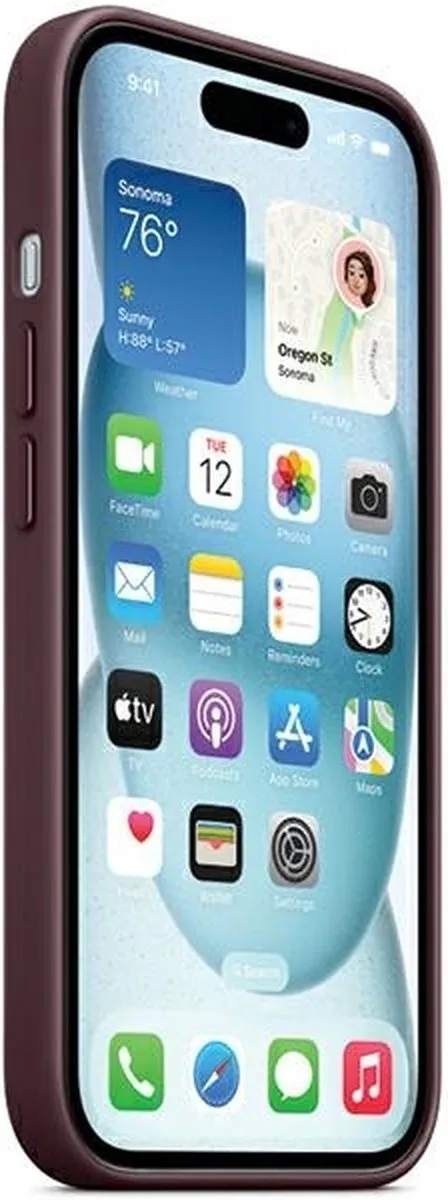 Apple FineWoven Hoes iPhone 15 Plus - Mulberry - MT4A3ZM/A