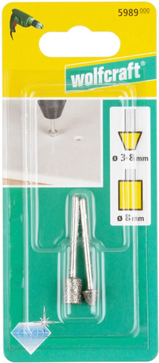 Wolfcraft Diamantslijpstift-set 2-delig 5989000
