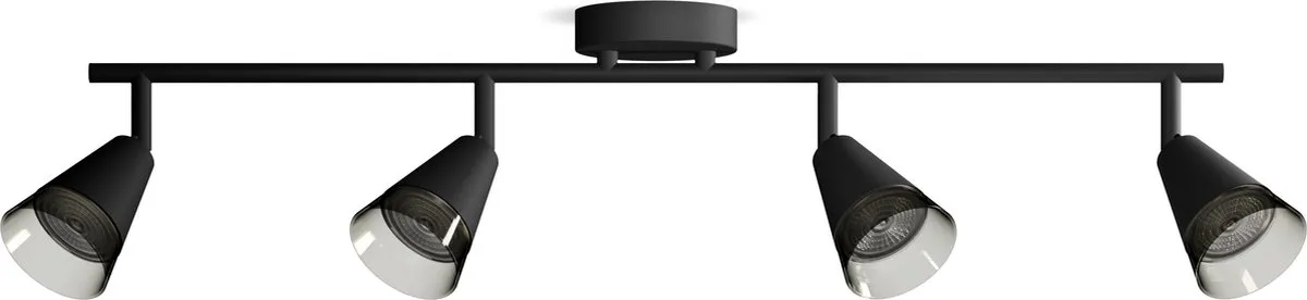 Philips Cleft Opbouwspot 4x GU10 Warmwit - Zwart
