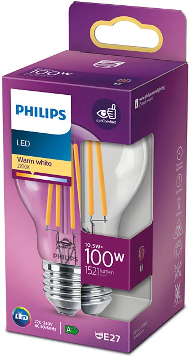 Philips CorePro LED-lamp E39XQ 10.5W Warm wit
