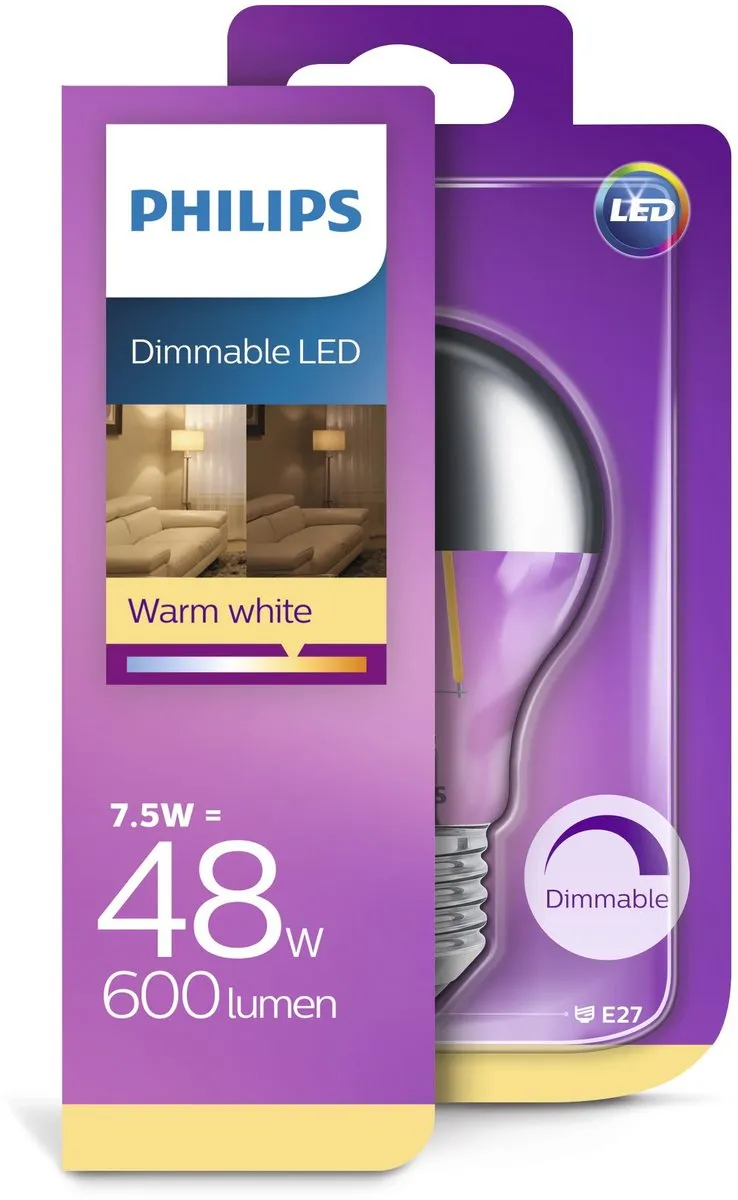 Philips LED Lamp E14 7,5W 600Lm - Warm wit - Helder