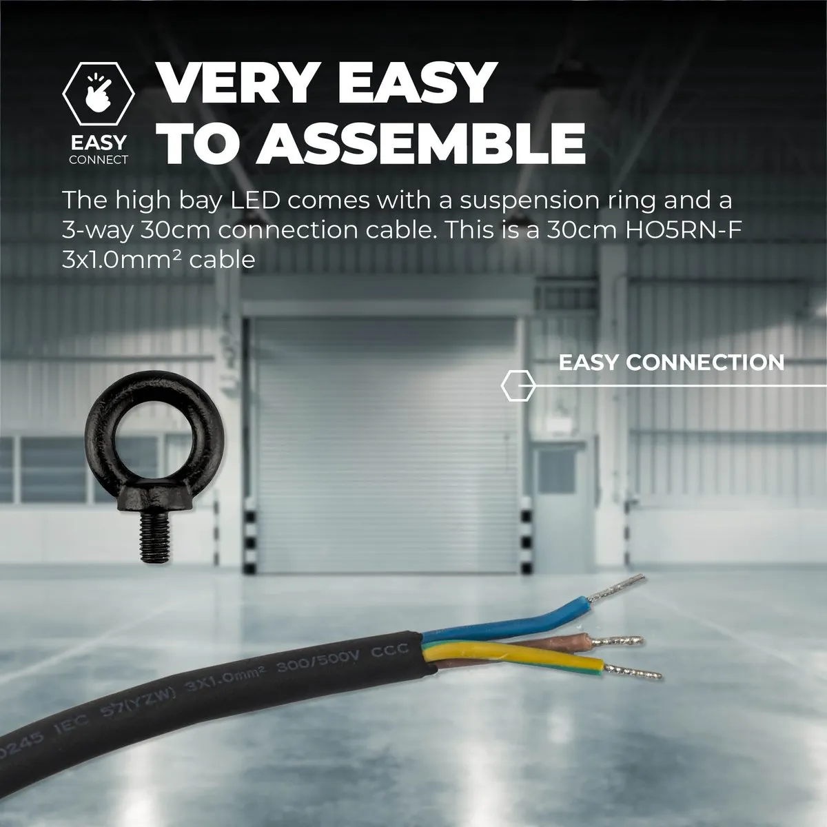 Ledvion - LED High Bay Sensor Dimbaar - 150W - 110lm/W - 22.000L - 6000K - IP65