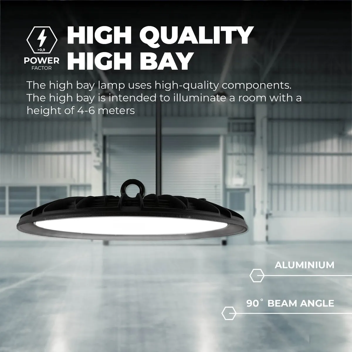 Ledvion - LED High Bay Sensor Dimbaar - 150W - 110lm/W - 22.000L - 6000K - IP65