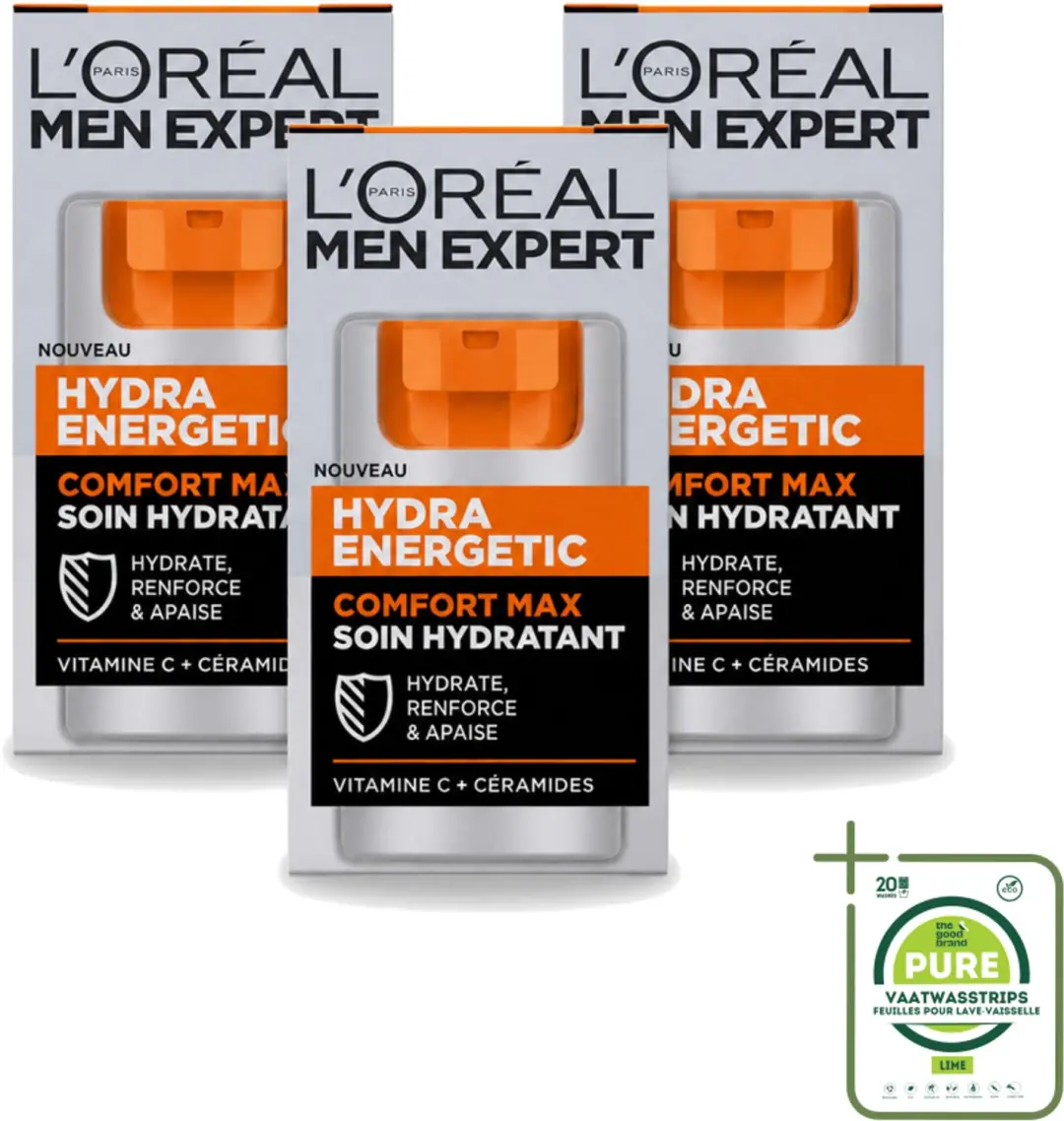 3 x L'Oréal Paris Men Expert Hydra Energetic Comfort Max