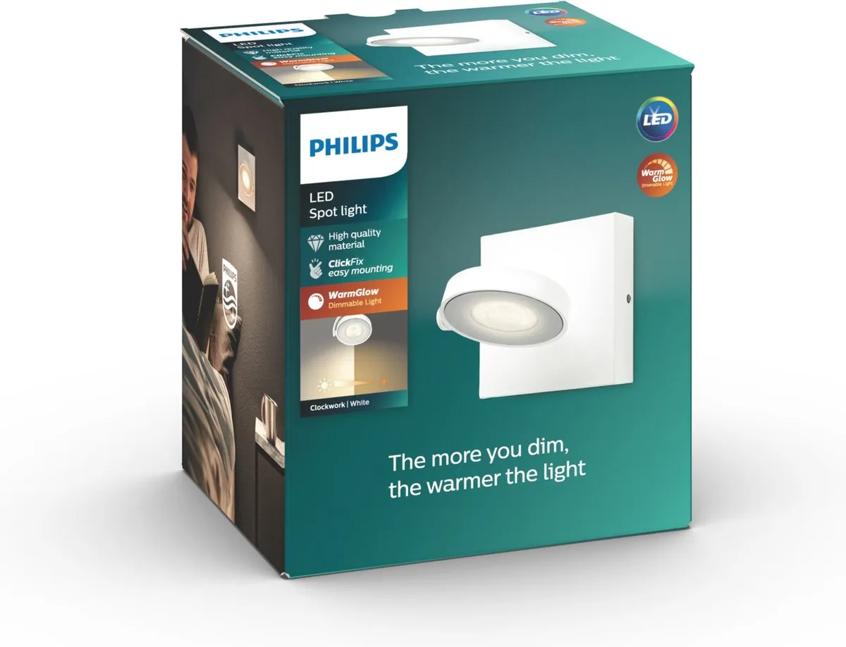 Philips Clockwork Opbouwspot 1-lichts - Wit - afbeelding 5 van 6