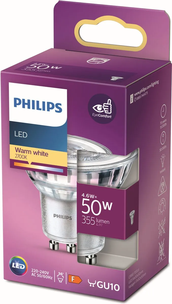 Philips Kylis Wandlamp Up & Down - GU10 Warmwit - Zwart