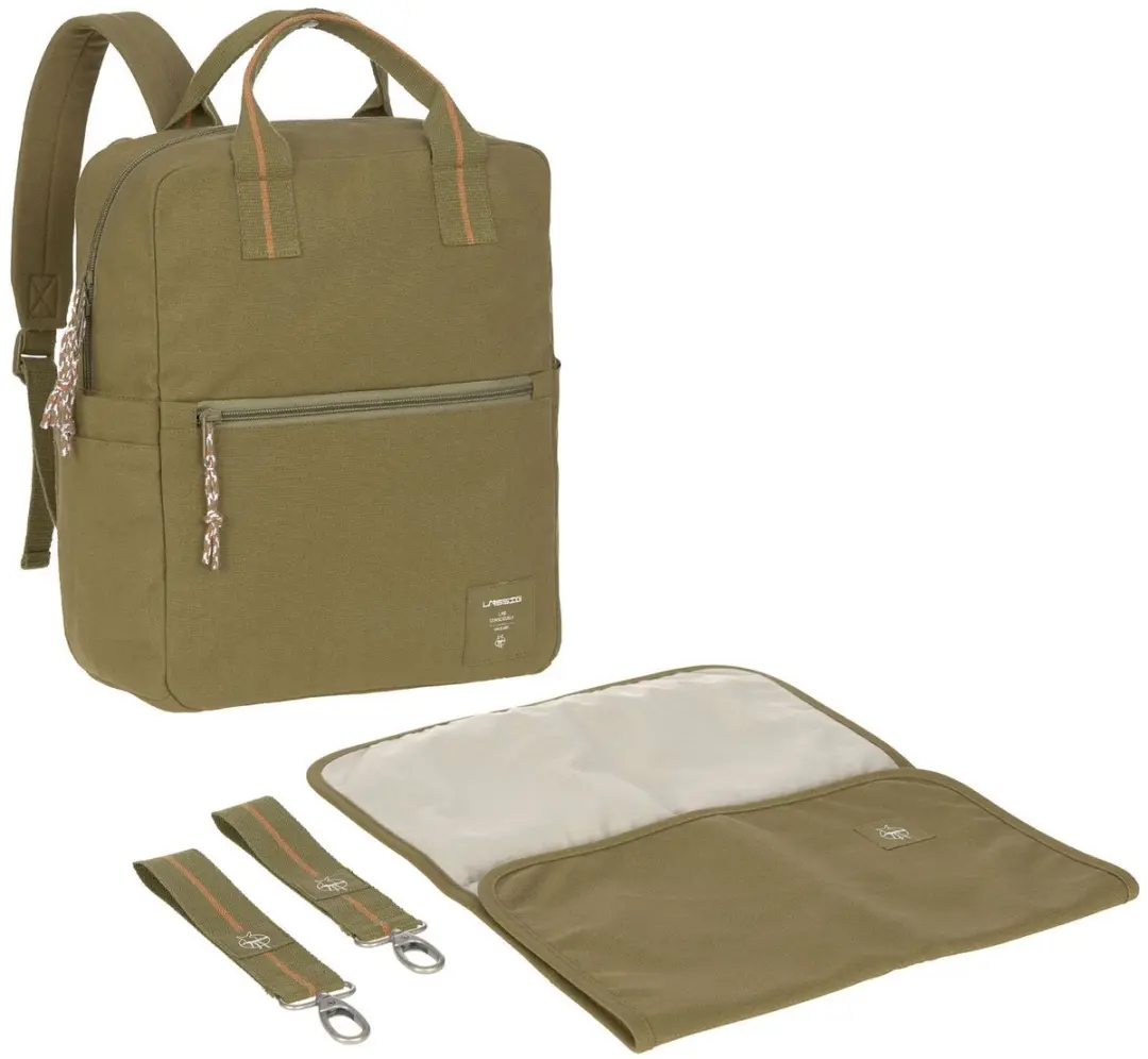 Lässig luiertas rugzak Little One & Me Square Backpack Big Gots Olive kaki