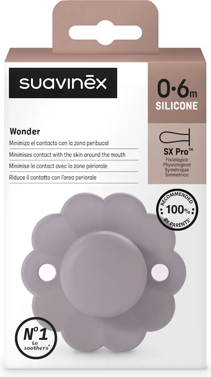 Suavinex Wonder Reversible Mist Fopspeen 0-6m - Paars - afbeelding 2 van 5