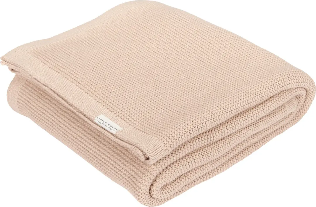 Gebreid wiegdeken Beige