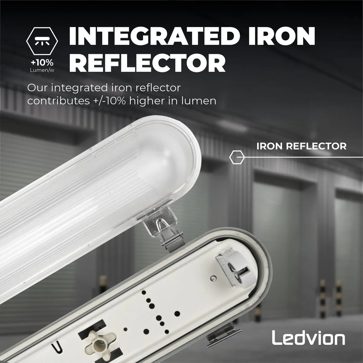 Ledvion LED TL Armatuur 150cm - Grijs - IP65 - afbeelding 6 van 6