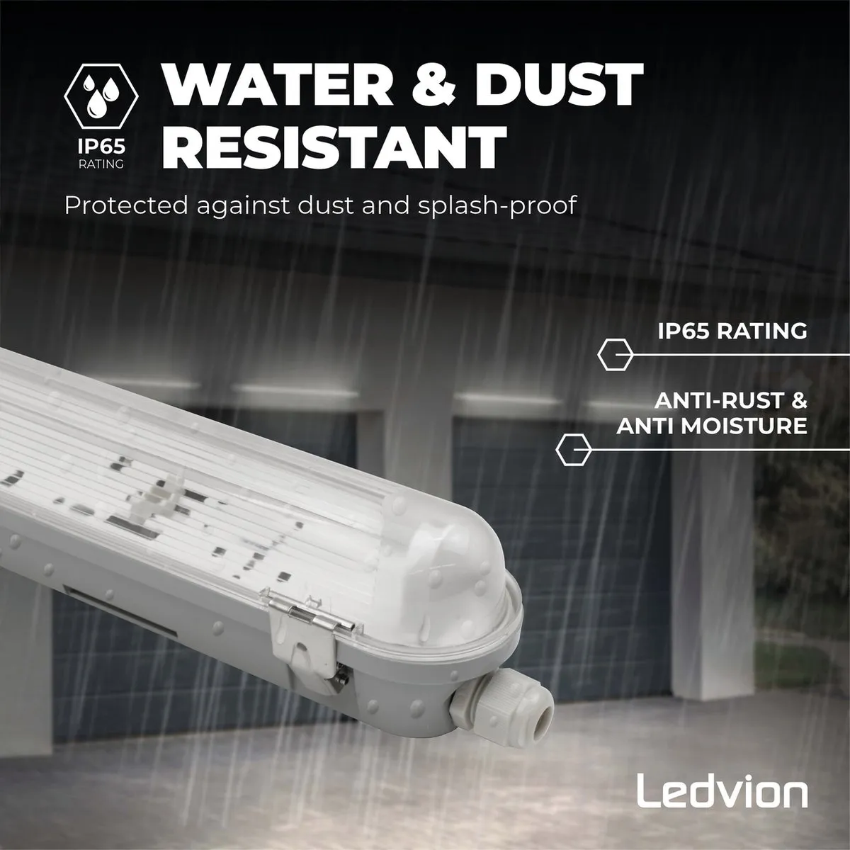 Ledvion LED TL Armatuur 150cm - Grijs - IP65