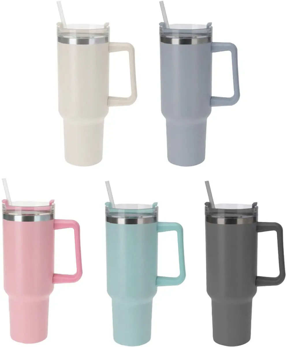 Excellent Houseware Drinkbeker RVS 1200ml Multicolor - afbeelding 3 van 3