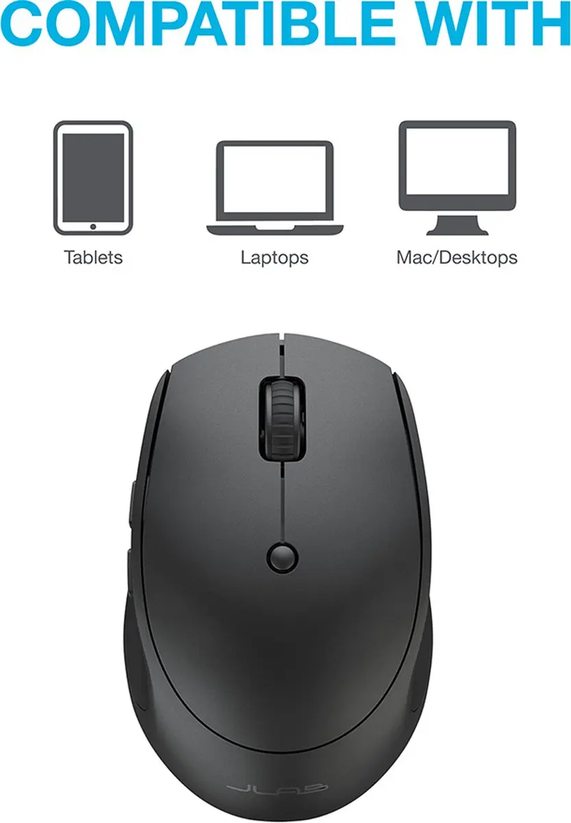 JLab Go Wireless Muis - Zwart - afbeelding 2 van 6