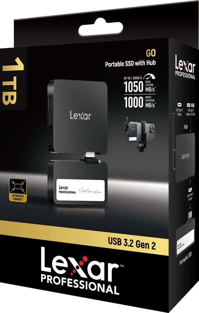 Lexar Go SL400 Externe SSD 1TB - Zwart - afbeelding 6 van 6