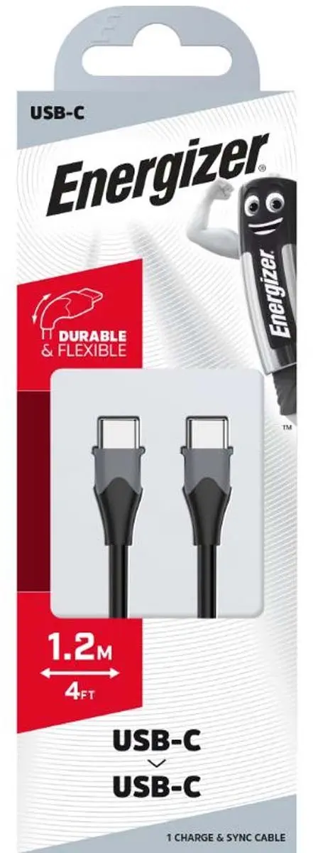 Energizer USB-C Kabel C611CGBK - 1,2m - Zwart - afbeelding 3 van 5