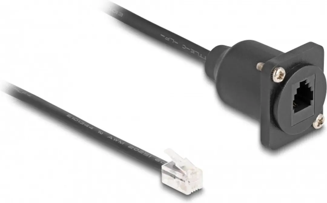 Delock D-type RJ10 Kabel 30cm - Zwart - afbeelding 4 van 4